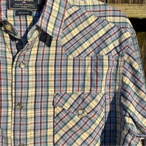 Vintage Ralph Lauren Explorers Polo Sport Western Plaid 100% Cotton Shirt Men XL